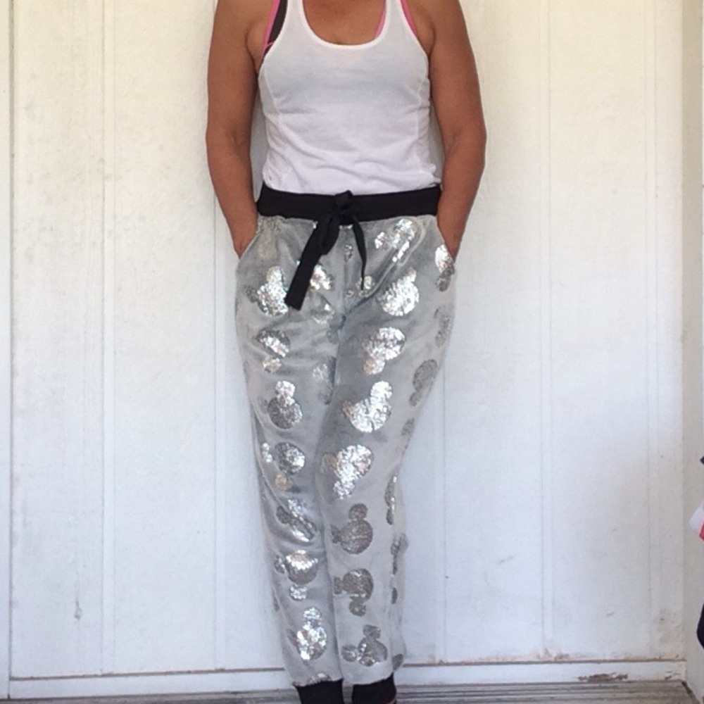 DISNEY MICKEY MOUSE SEQUIN PAJAMA  PANTS SMALL